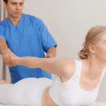 A women having a Chiropractor help her with her back to improve flexibility